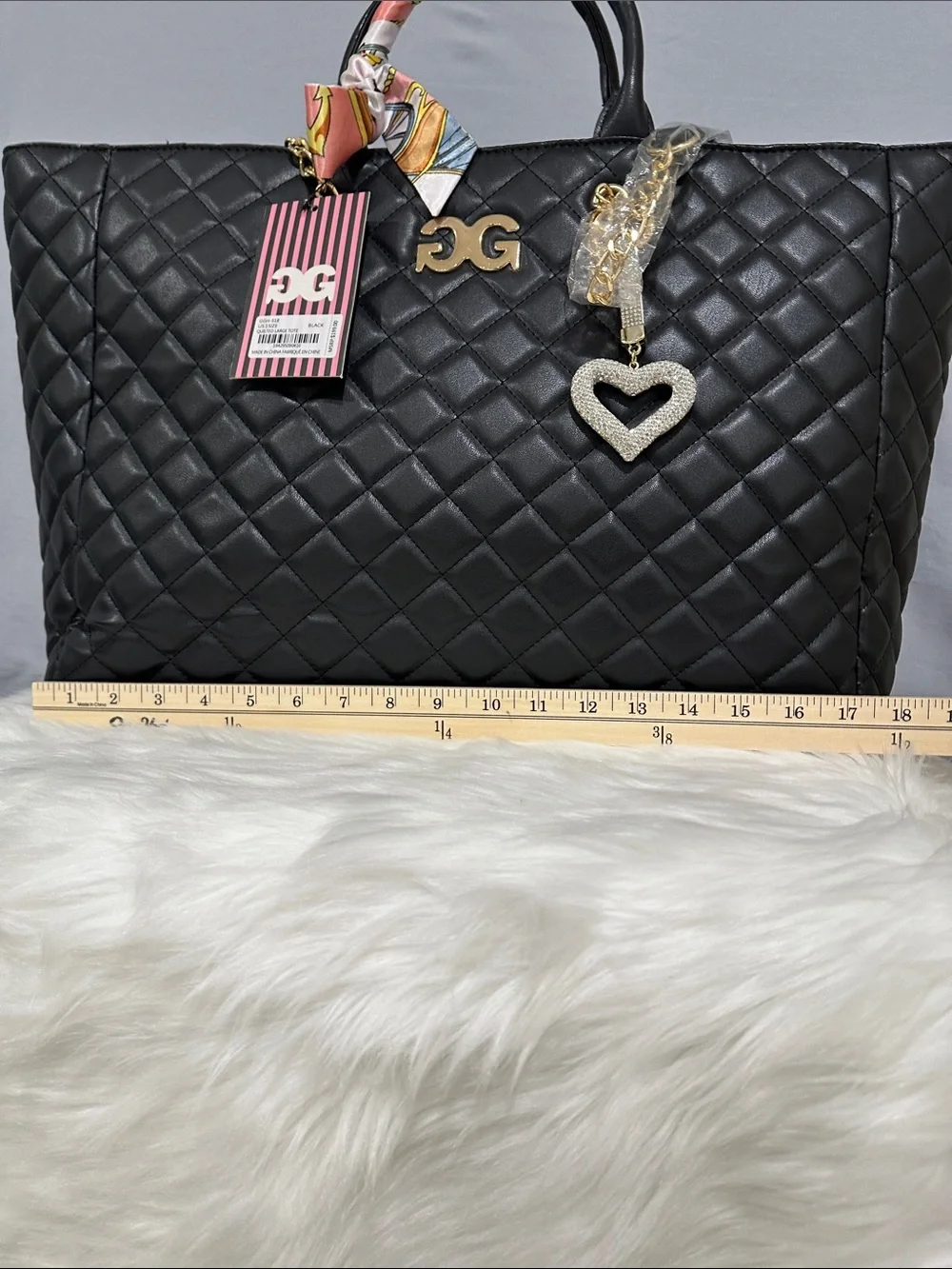 Gilda Paris Black Large Quilted Tote bag NWT’S